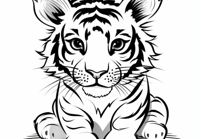 Animated baby tigers coloring pages