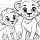 Animated Baby Tigers Coloring Pages