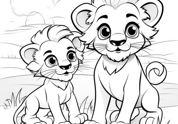 Animated baby tigers coloring pages