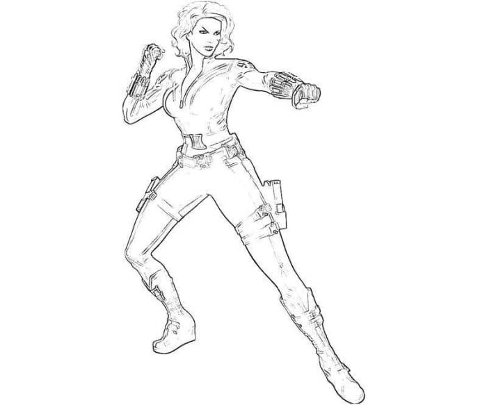 Anime black widow coloring pages