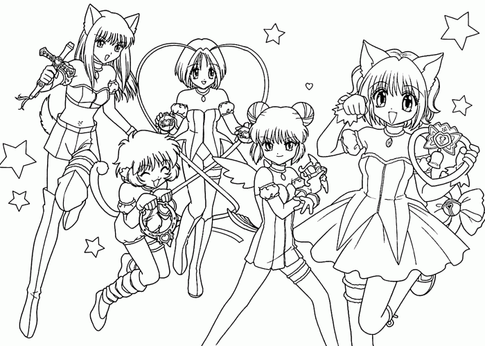 Anime coloring book printable