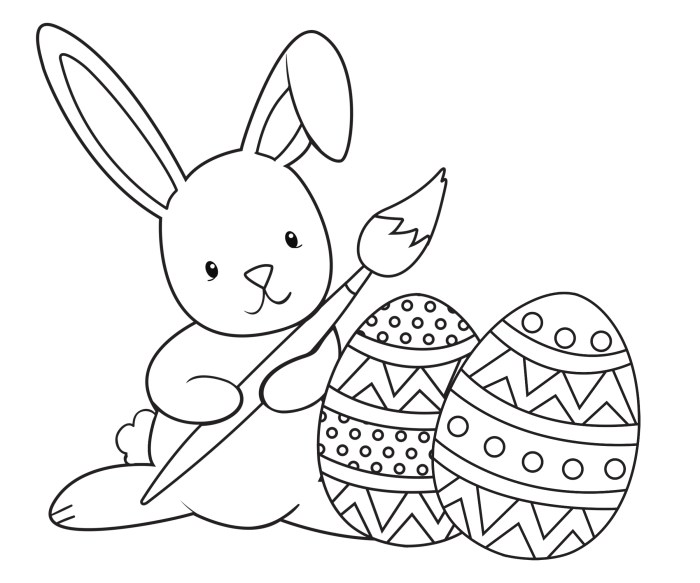 Coloring book easter bunny