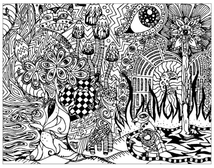 Trippy coloring book pages