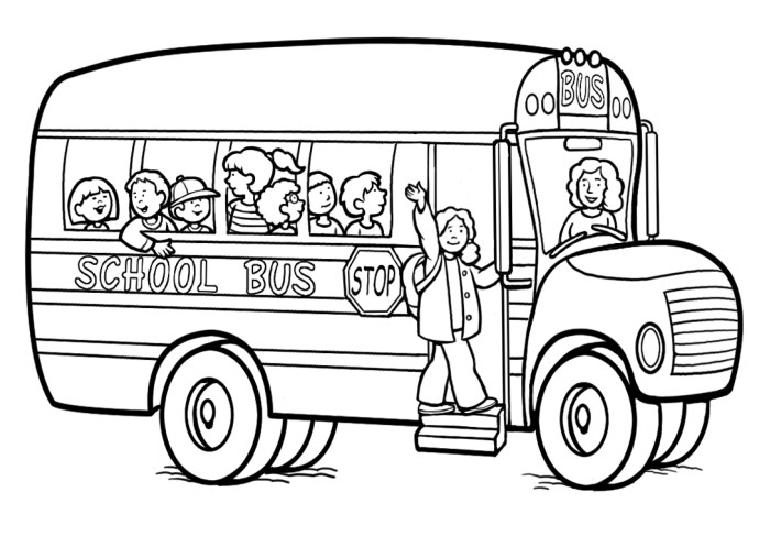 Animated bus clipart coloring page