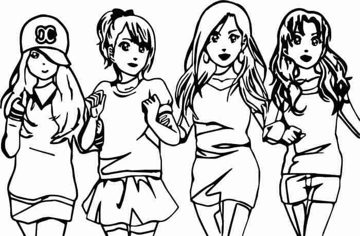 Anime bff coloring page