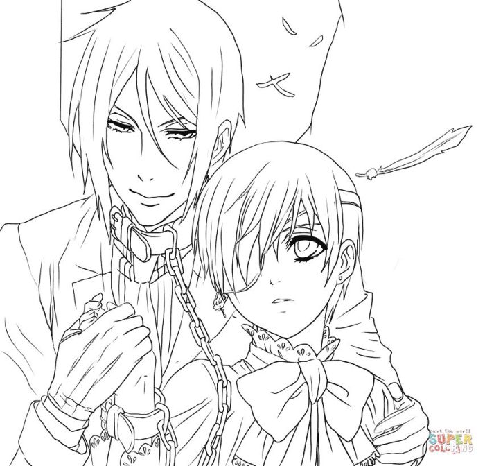 Anime black butler coloring sheet