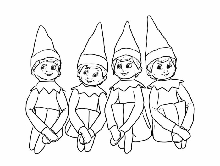 Animated christmas elf coloring to print