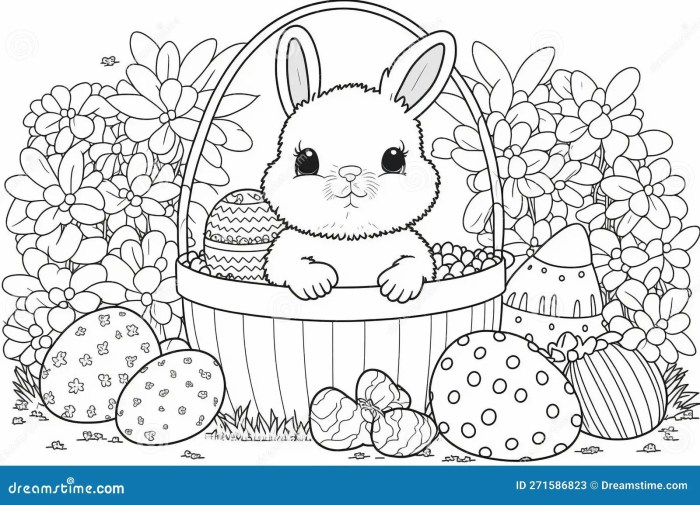 Coloring book easter bunny