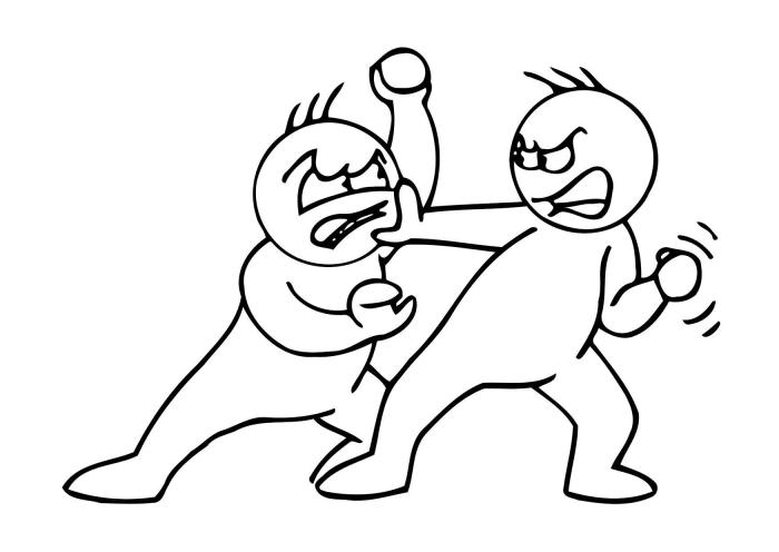 Animated fighting coloring pages