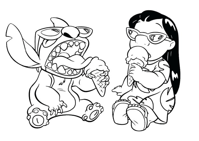 Anime coloring pages lilo and stitch