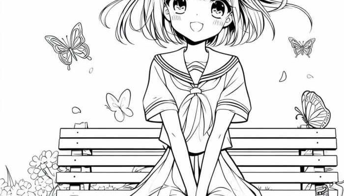 Cute Coloring Pages for Girls Anime