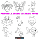 Coloring page for kids animals pets