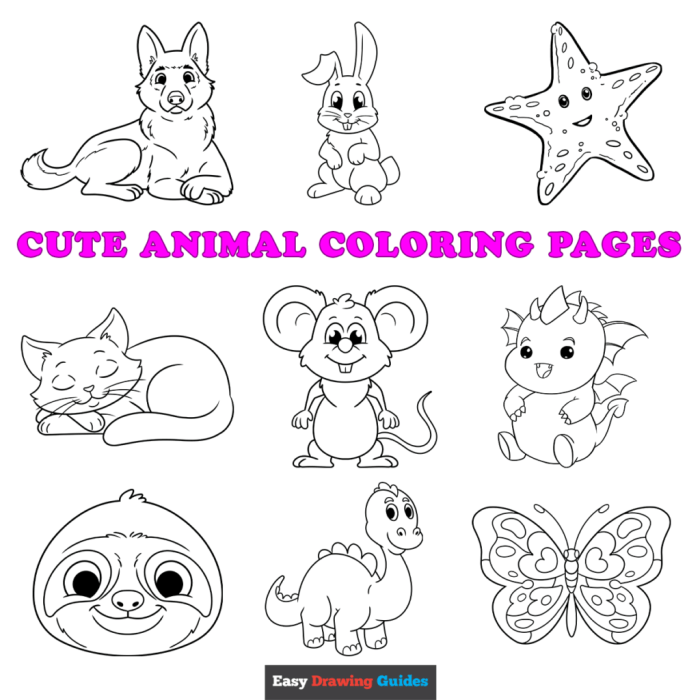 Coloring sheets with animals