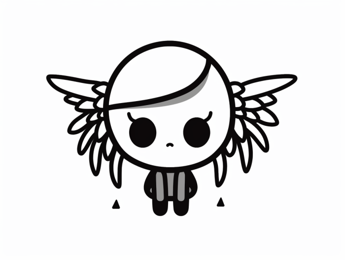 Anime fallen angel coloring template