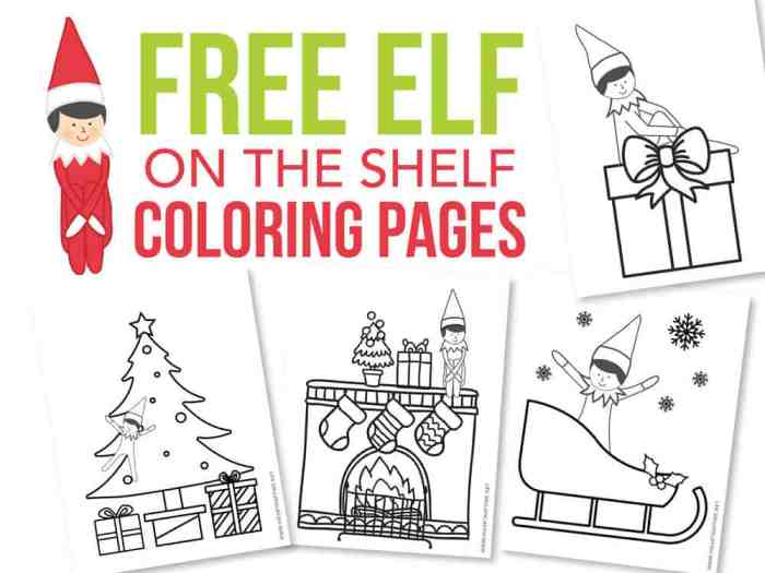 Animated christmas elf coloring to print