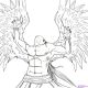 Anime fallen angel coloring template