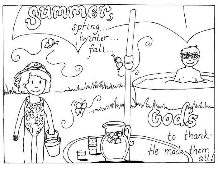 Coloring pages anime summer