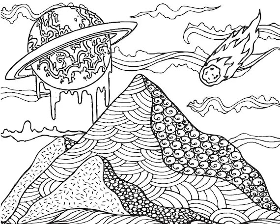 Trippy coloring book pages