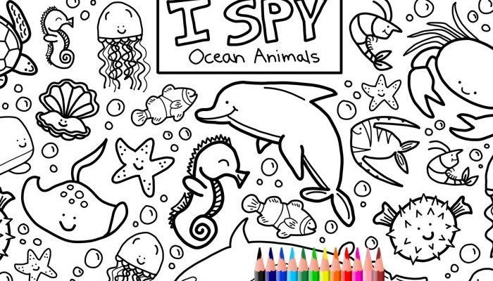 Coloring Sea Animals Sheets for Kids