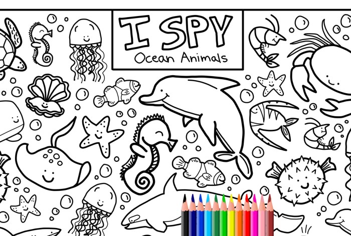 Coloring sea animals sheets for kids