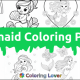 Animated mermaid coloring pages