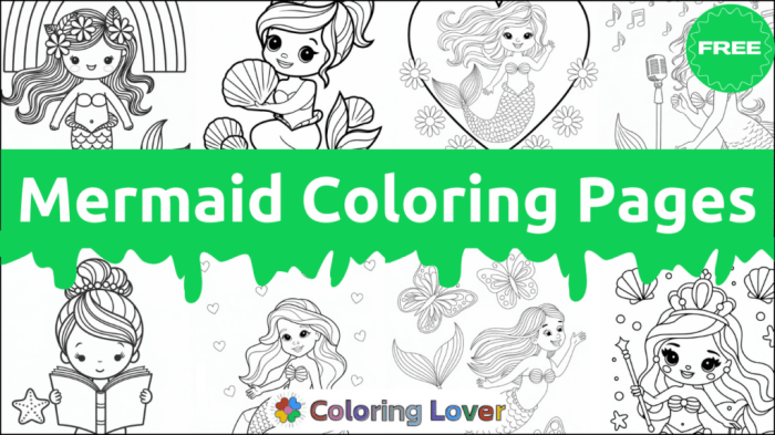 Animated mermaid coloring pages