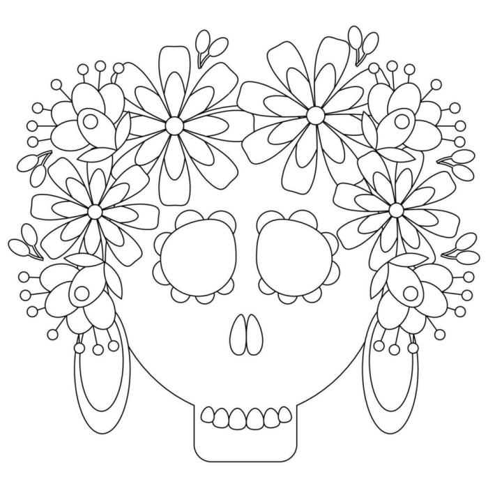 Animal sugar skull coloring pages