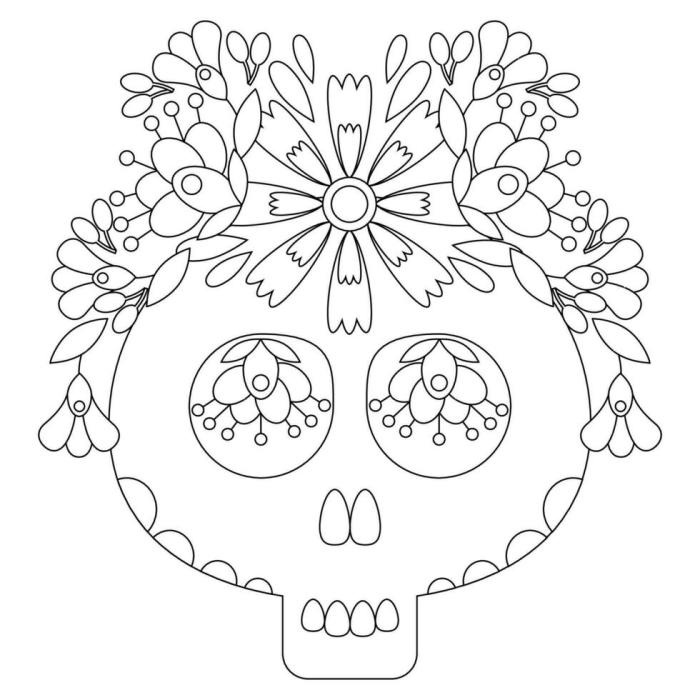 Animal sugar skull coloring pages