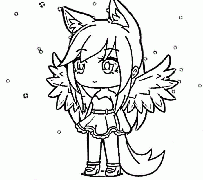 Anime angel wolf coloring pages