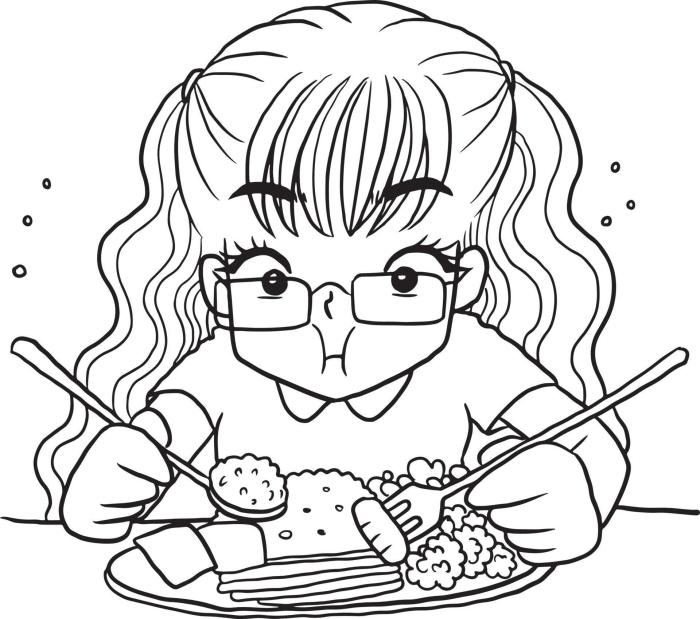 Anime food girls coloring pages