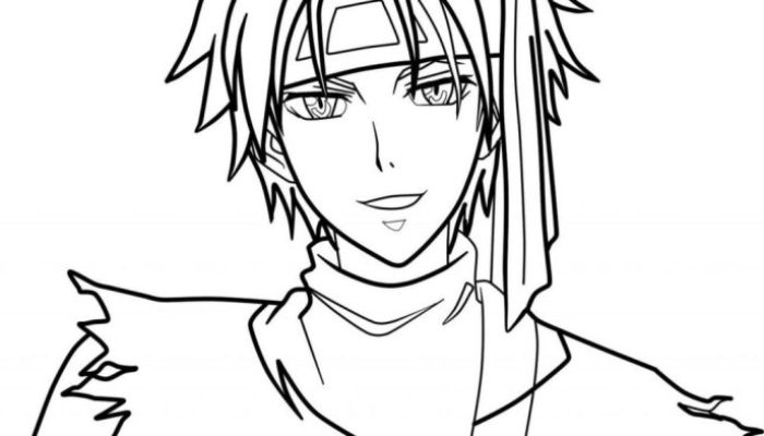 Anime Half Body Boy Coloring Pages