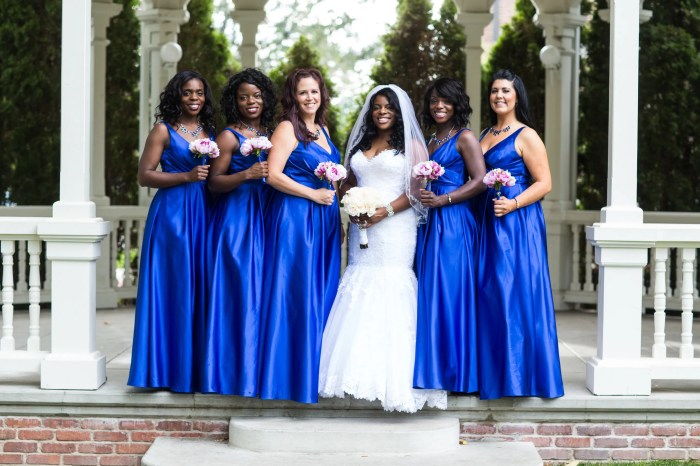 Royal blue color wedding dress