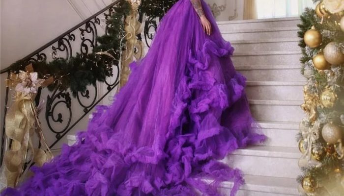 Royal Purple Dress for Wedding