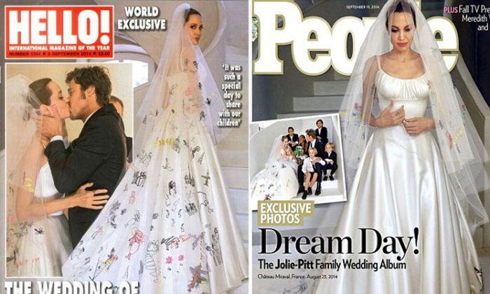 Wedding dress jennifer aniston brad pitt wedding