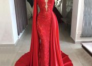 Mermaid wedding dress red