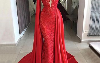 Mermaid wedding dress red